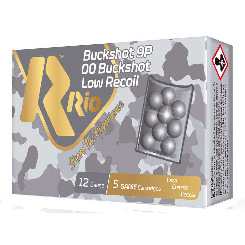 Ammunition Rio Ammunition 9 Pellets 12Gauge RIO RBLR129    ROY BK     12 2.75 00          5/50 • Model: 9 Pellets